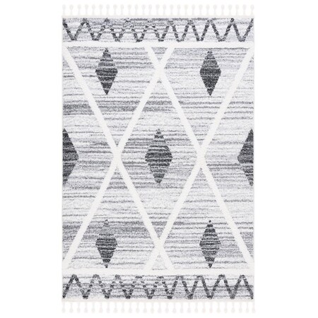 Safavieh 4 x 6 ft. Moroccan Tassel Shag Power Loomed Rectangle Rug Grey & Ivory MTS642F-4